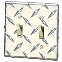 Aluminum Diamond-Plate Dual Light Switch Cover - OWE-39137