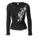 Juniors' Bowtie Thermal Long Sleeve T-Shirts