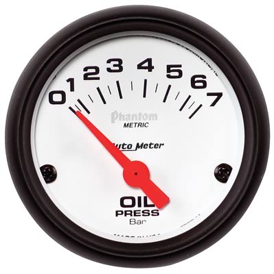 Auto Racing Equipment Metric on Auto Meter 5727m Gauge  Phantom  Metric Oil Pressure  0 7 Bars  2 1 16