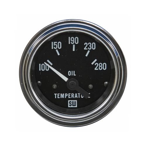 Stewart Warner Deluxe Series Electrical Oil Temperature Gauge 2 1/16