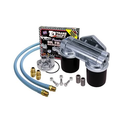 TransDapt 1222 Oil Filter Relocation Kit Dual Filter 30" Length Hoses