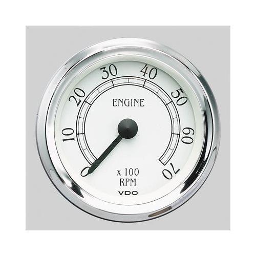 VDO Cockpit Royale Series Tachometer 07,000 3 3/8" Dia InDash White