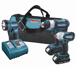 Makita MPLXT311H - Makita 18 V Compact Lithium-Ion Cordless LXT 3-Piece Combo Kits