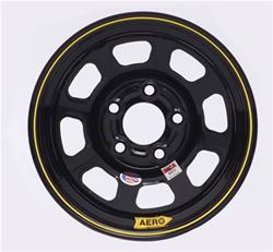 Aero Race Wheels 52-185020 - Aero Race Wheels 52 Series Black Powdercoat Roll-Formed IMCA-Approved Wheels