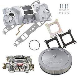 Summit Racing 03-0124 - Summit Racing® Intake Manifold, Carburetor, and Air Cleaner Pro Packs