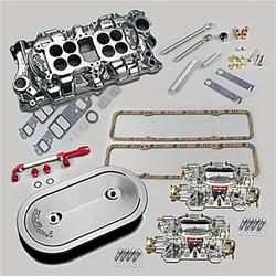 Summit Racing 03-0147 - Summit Racing® Intake Manifold, Carburetor, and Air Cleaner Pro Packs