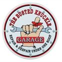 Busted Knuckle Garage 12 in. Round Porcelain Signs