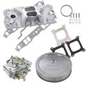 Summit Racing 03-0125 - Summit Racing® Intake Manifold, Carburetor, and Air Cleaner Pro Packs