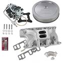 Summit Racing 03-0214 - Summit Racing® Intake Manifold, Carburetor, and Air Cleaner Pro Packs