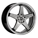 Enkei 4468750245HB - Enkei EV5 Hyper Black with Machined Lip Wheels