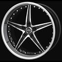 Enkei 4518801240BK - Enkei L-SR Black Machined Wheels