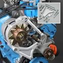Summit Racing SME-2002 - Summit Racing® Billet Aluminum Alternator Brackets