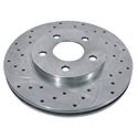 Summit Racing SUM-DSEP-55034L - Summit Racing® Extreme Performance Cross-Drilled and Slotted Brake Rotors