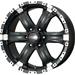 MB Wheels 16856114+12B - MB Wheels Chaos 6 Matte Black Wheels