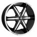 Click here for more information about Baccarat Wheels 2160B-22918 - Baccarat Outrage Series Black with Machined Lip Wheels