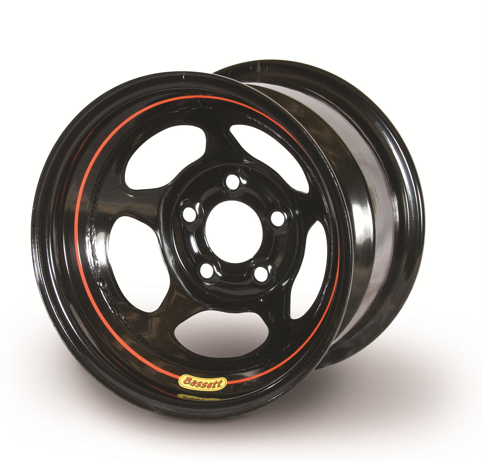 Bassett 5Spoke Inertia 15x10 5x5 Steel 2pc Black Gloss Set of 4 Wheels 50L54 eBay