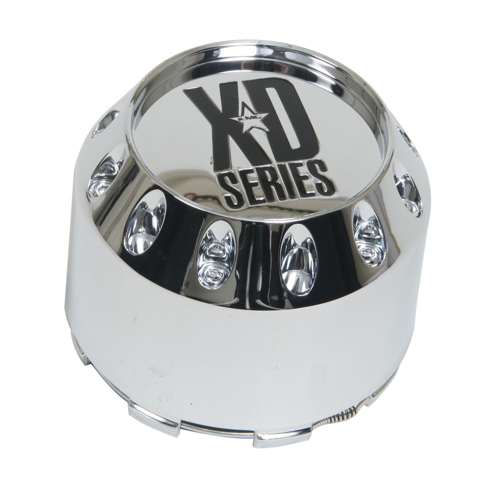 KMC XD Center Cap Plastic Chrome Snap on XD Series Logo Set of 2 464K98