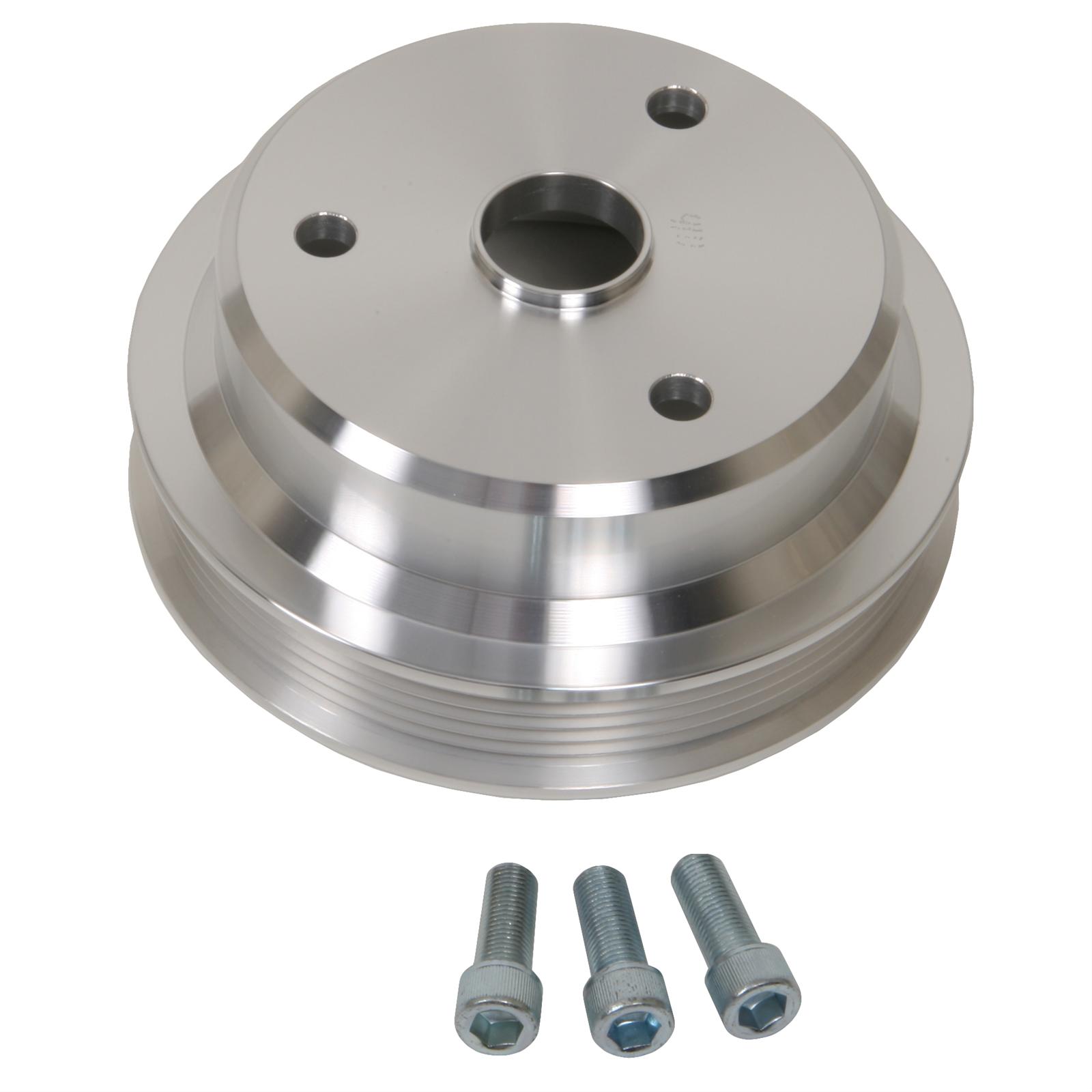 March Crankshaft Pulley Serpentine 6Groove Billet Aluminum Polished