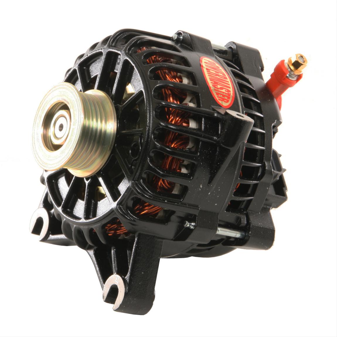 Powermaster High Amp Alternator 200 Amps Black Powdercoated 12V Ford 6G