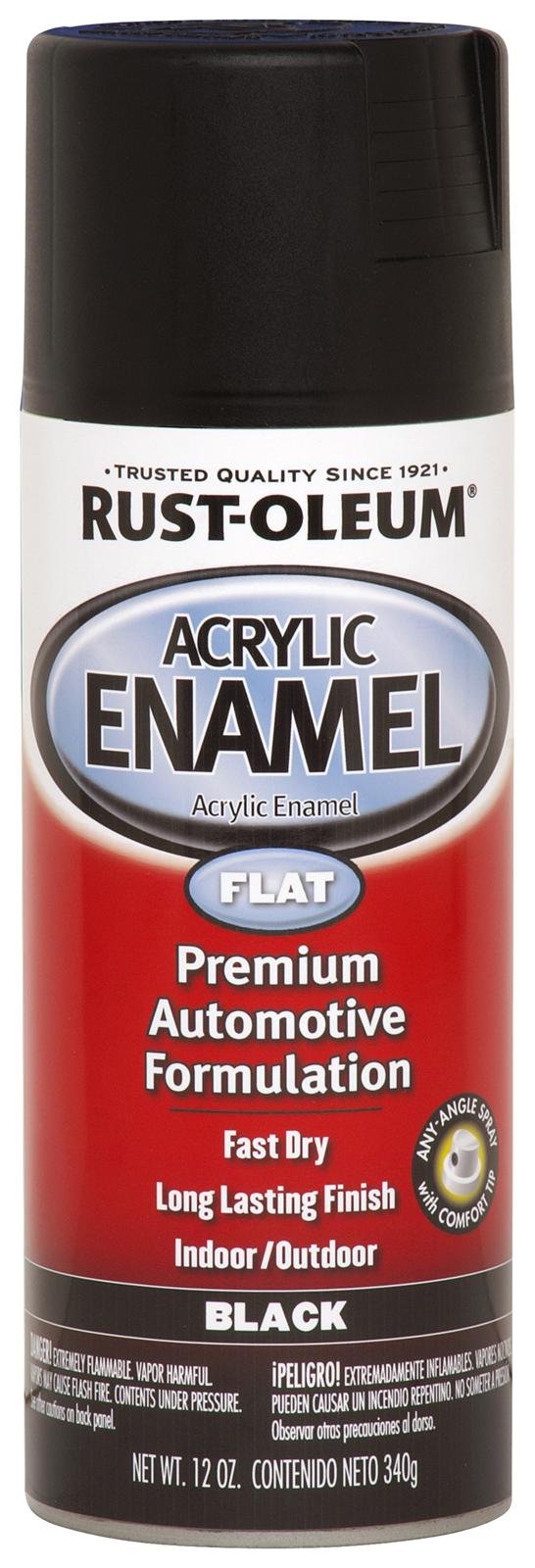 RustOleum Paint Acrylic Enamel Flat Black Aerosol 12 oz. Ea 248647 eBay