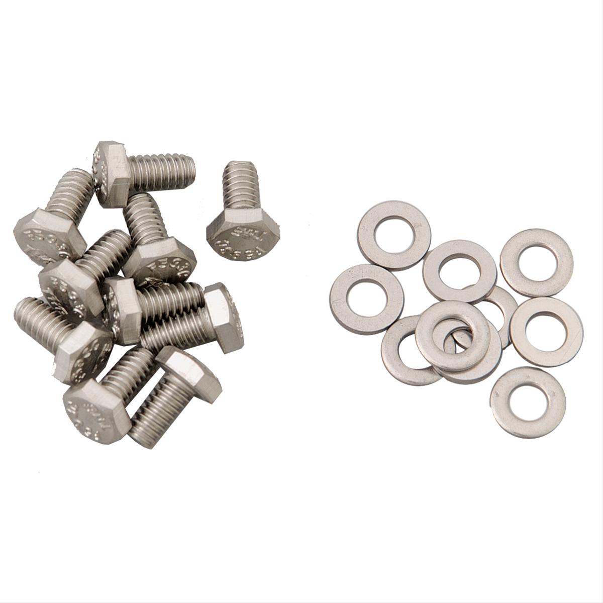 Summit Racing Timing Cover Bolts Stainless Steel Polished Hex Head SBC