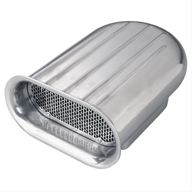 Summit Racing Carburetor Scoop Aluminum Polished Finned Top Single
