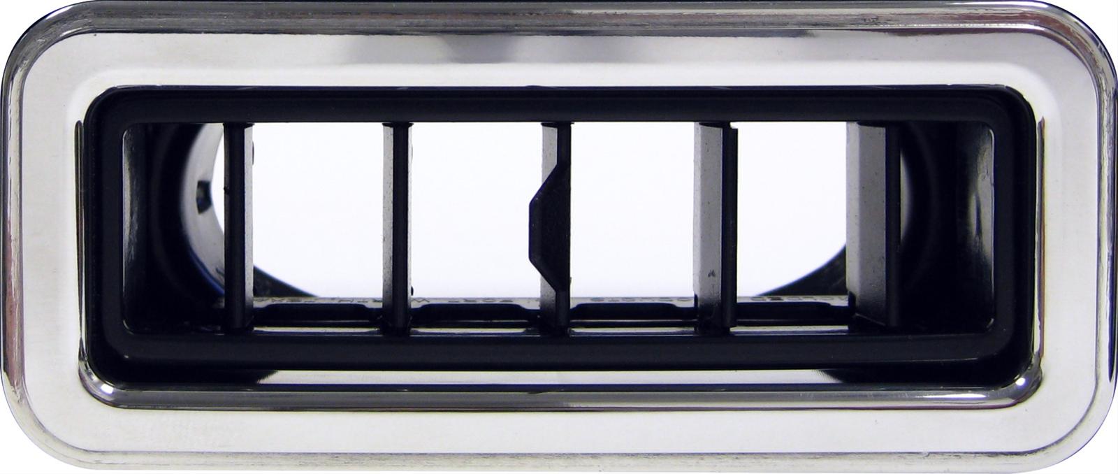 Vintage Air Louvers InDash Plastic Black/Aluminum Rectangle 4.000 x 1.