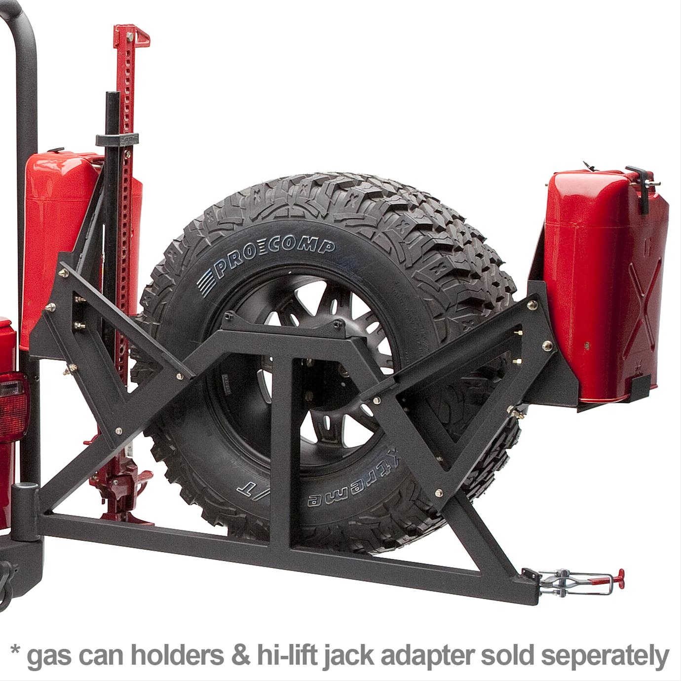 Body Armor 4x4 Tire Carrier Swing Arm Rear Steel Black Powdercoated