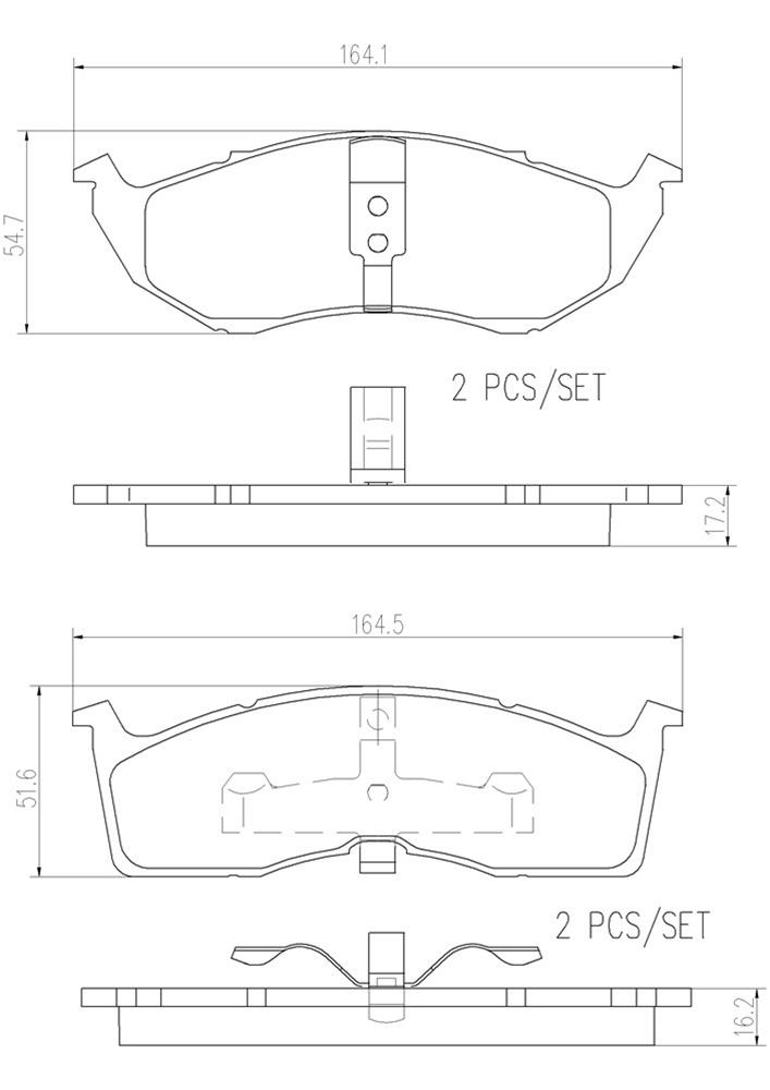 Brembo P11038N Brembo NAO Ceramic Brake Pads Summit Racing