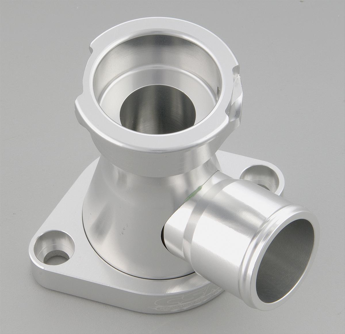 CSR Thermostat Housing Chevy SBC/BBC V8 90 Degree Clear Anodized 914C