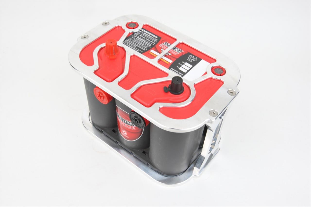 Fesler Battery HoldDown Optima Boltdown Billet Aluminum Polished Each