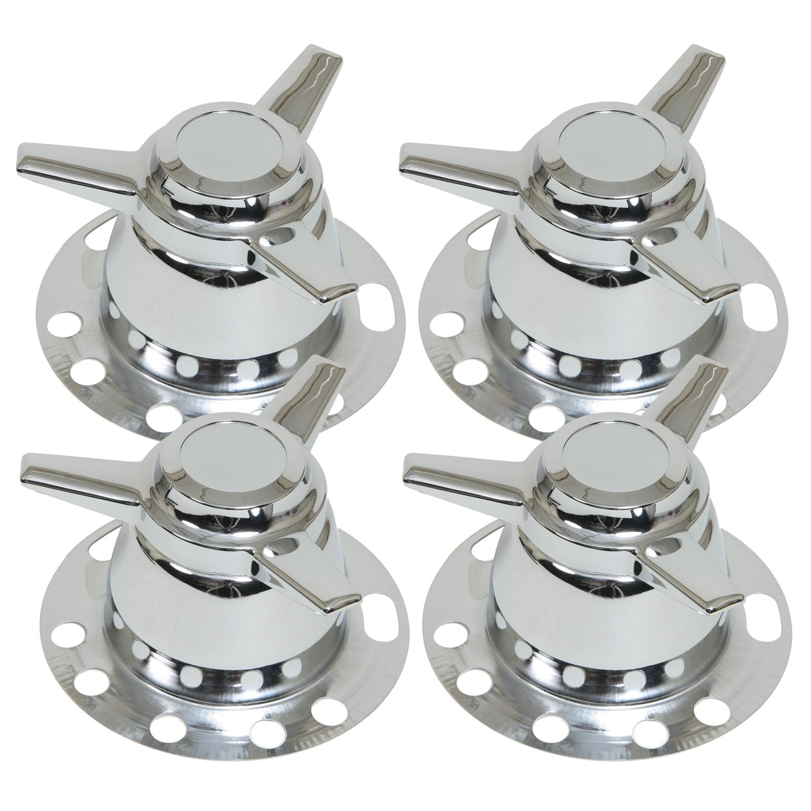Gorilla Auto 73516 Center Cap Steel Chrome PushThrough 3Bar Spinner 4