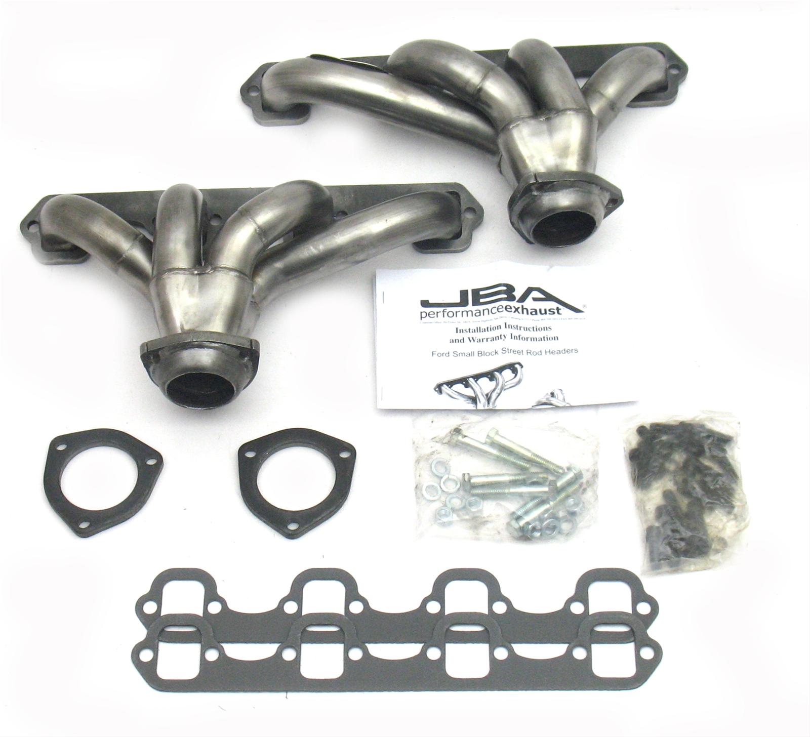 JBA Headers Headers Block Hugger Stainless Steel Natural Ford 289 302 Pair