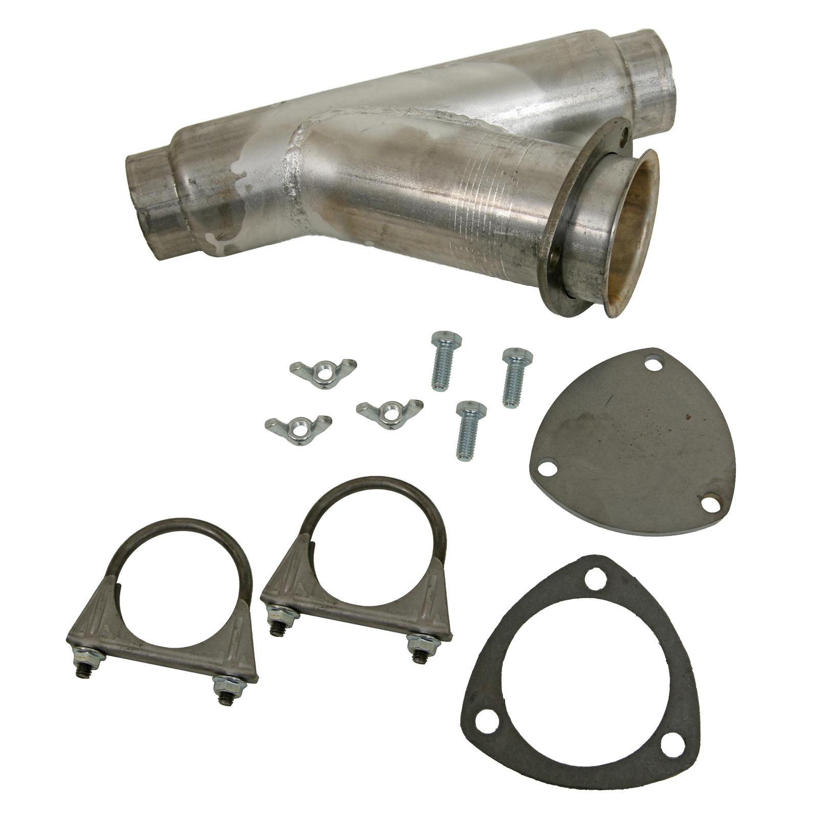 Summit Racing Exhaust Cutout Manual Steel Black BoltOn 2 1/4 in