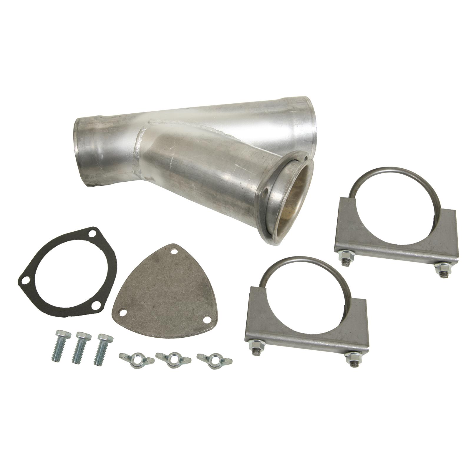 Summit Racing Exhaust Cutout Manual Steel Black BoltOn 3 1/2 in