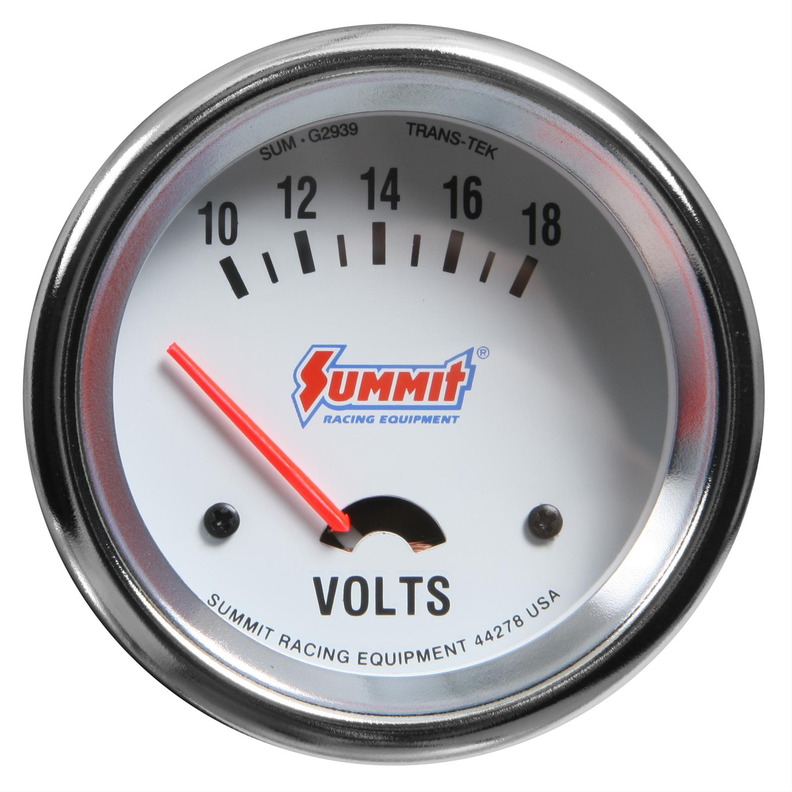 Summit Electrical Voltmeter Gauge 2 5/8" Dia White Face G2939 eBay
