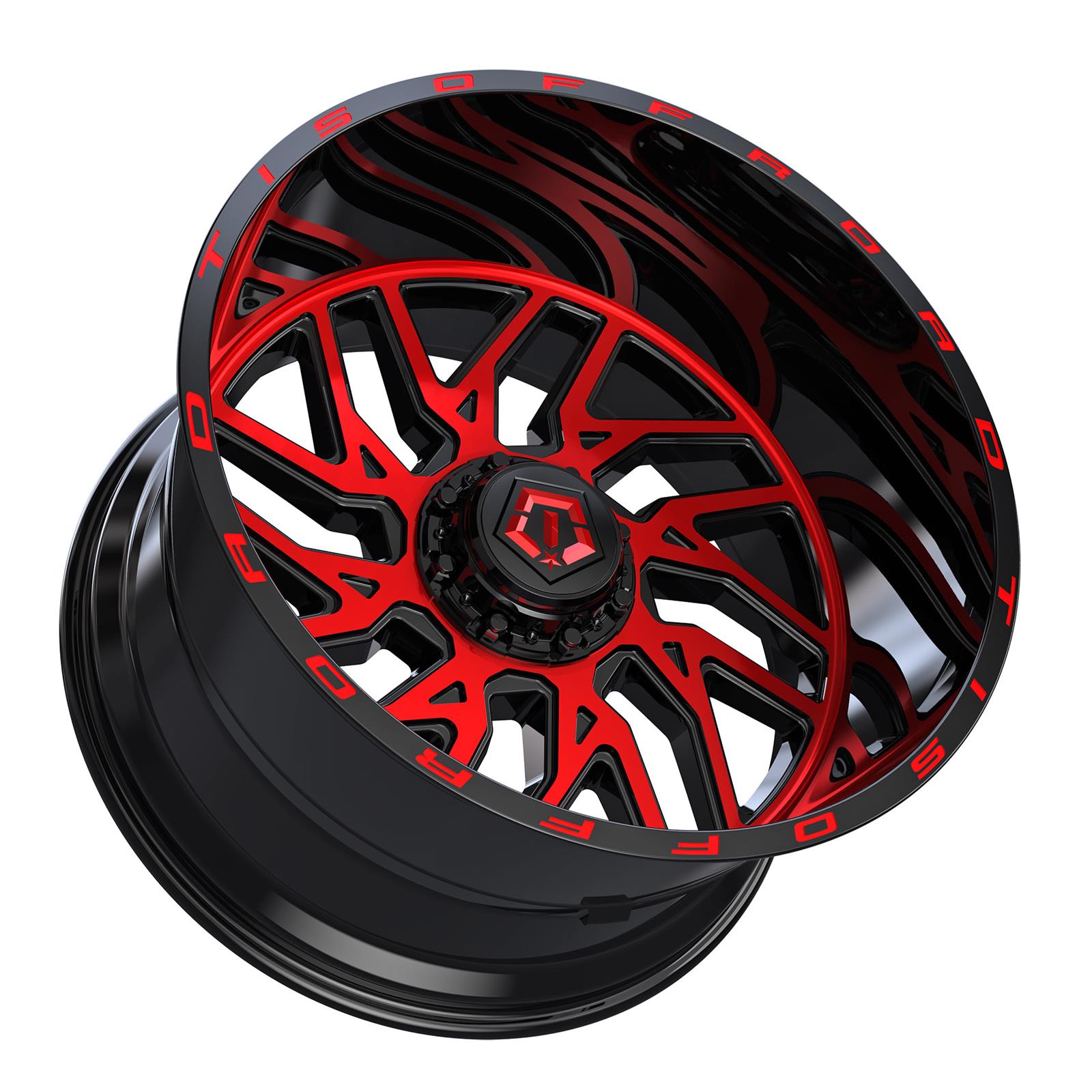 Tis Wheels A Tis Wheels Gloss Black Wheels With Red Milled