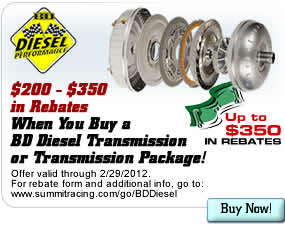 $200-$350 in Rebates When you Buy a BD Diesel Transmission or Transmission Package