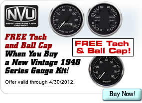 FREE Tach and Ball Cap When You Buy a New Vintage 1940 Series Gauge Kit