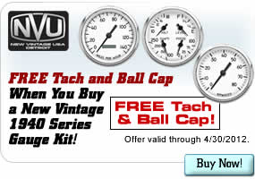FREE Tach and Ball Cap When You Buy a New Vintage 1940 Series Gauge Kit