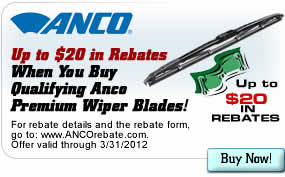 Up to $20 in Rebates When you Buy Qualifying Anco Premium Wiper Blades