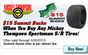 $15 Summit Bucks When You Buy Any Mickey Thompson Sportsman S/R Tires!