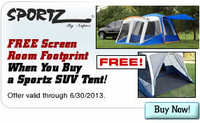 FREE Screen Room Footprint When You Buy a Sportz SUV Tent