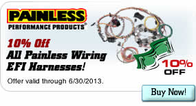 10% Off All Painless Wiring EFI Harnesses