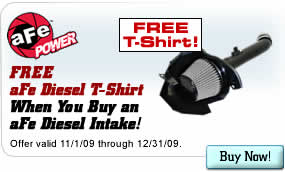 FREE aFe Diesel T-Shirt When You Buy an aFe Diesel Intake