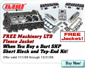 FREE Machinery LTD Fleece Jacket When You Buy a Dart SHP Short Block Top-End Kit
