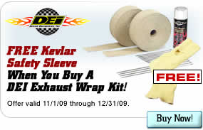 FREE Kevlar Safety Sleeve When You Buy a DEI Exhaust Wrap Kit