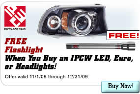 FREE Flashlight When You Buy an IPCW LED, Euro, or Headlamps