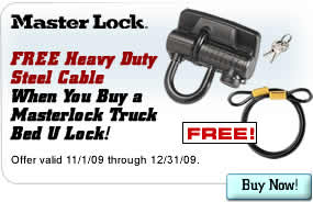 FREE Heavy Duty Steel Cable When You Buy a Masterlock Truck Bed U Lock