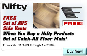 FREE Set of AVS Side Vents When You Buy a Nifty Products Set of Catch-All Floor Mats